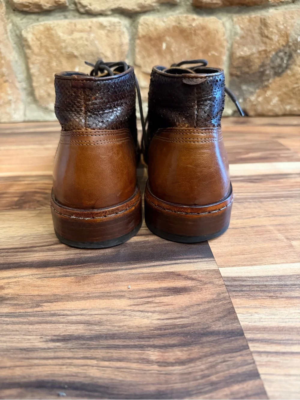 Johnston And Murphy Langley Mens Mixed Brown Chukka Leather Boots Size 9